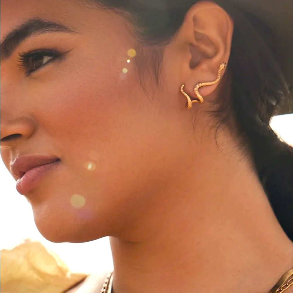 Phoenix Ear Climber Earrings in Vintage Gold